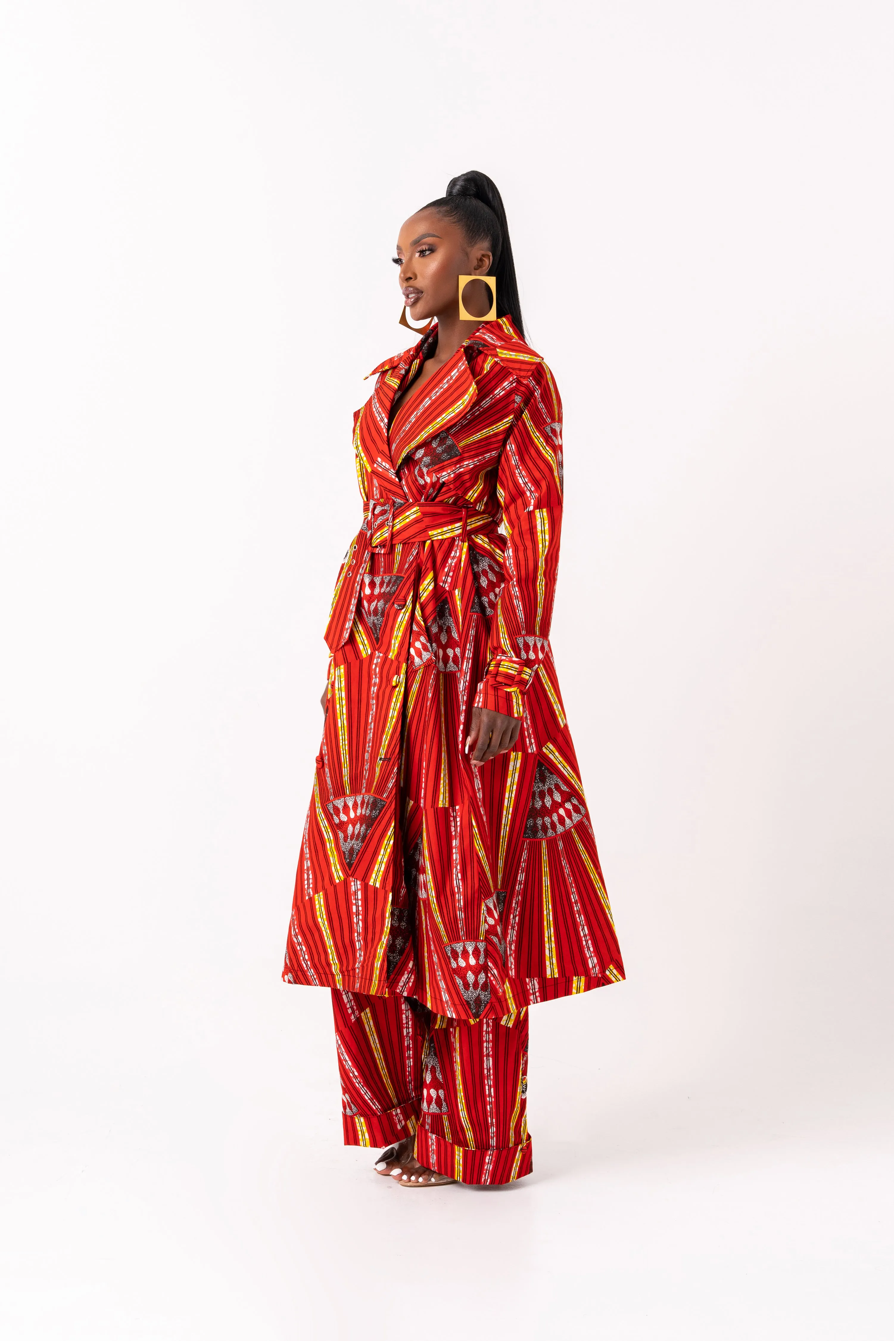 AFE African Print Trench Jacket