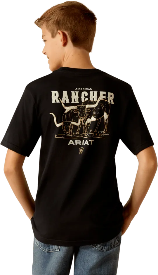 Ariat Boy's Black American Rancher Tee