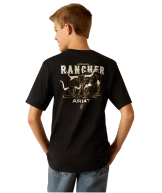 Ariat Boy's Black American Rancher Tee