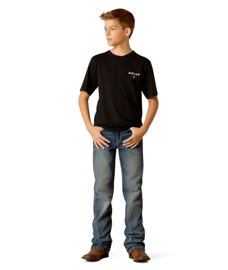 Ariat Boy's Black American Rancher Tee