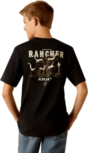 Ariat Boy's Black American Rancher Tee