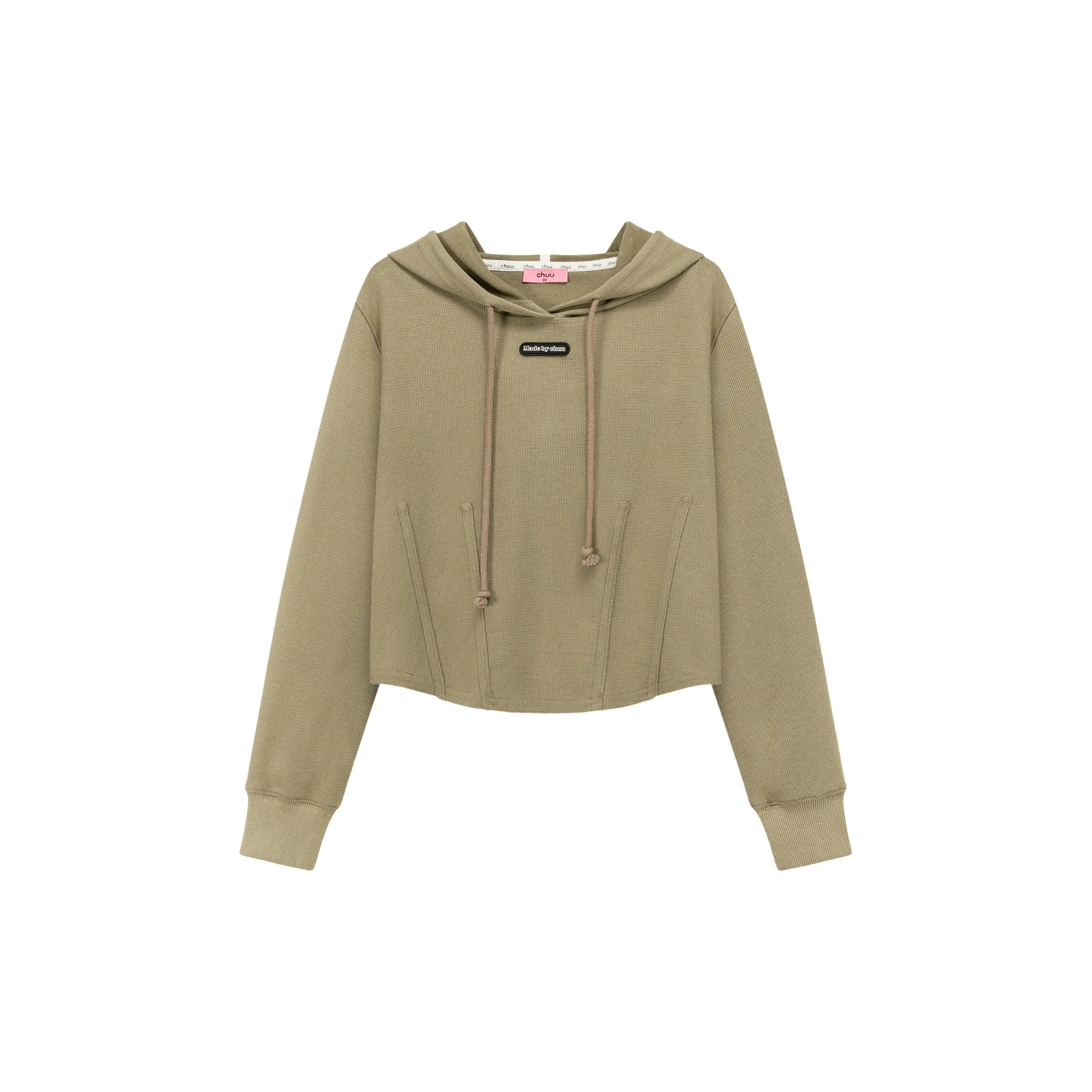 Basic Crop Drawstring Hoodie