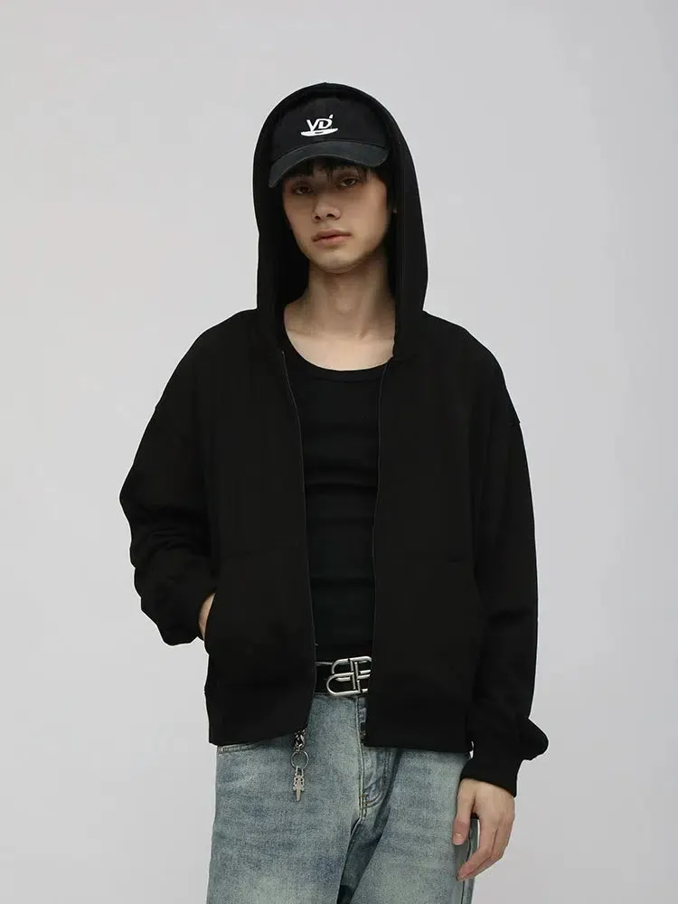 Basic Fleece Hooded Sweatshirt Jacket