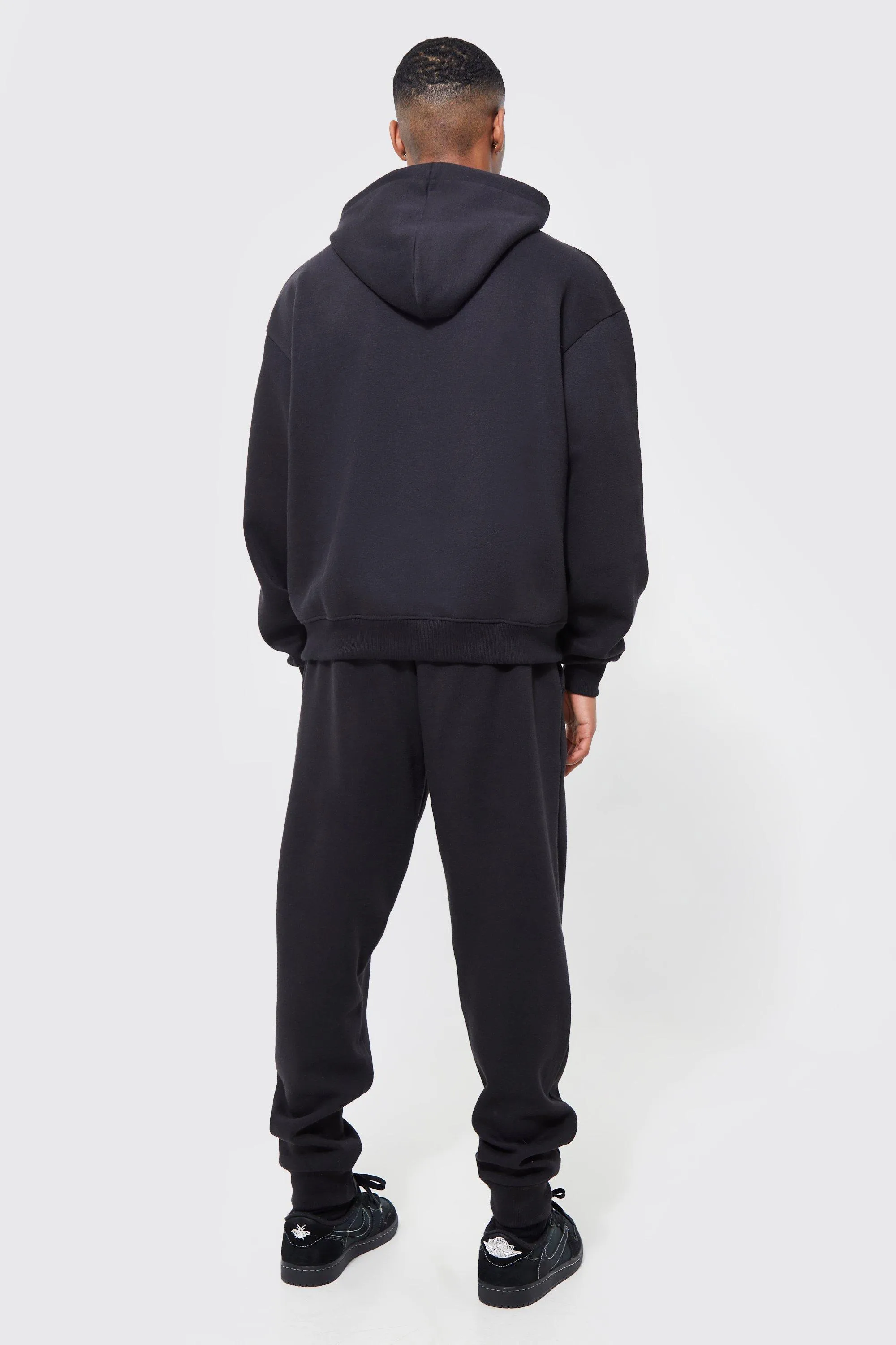 Basic oversized boxy Boohoo hoodie, black