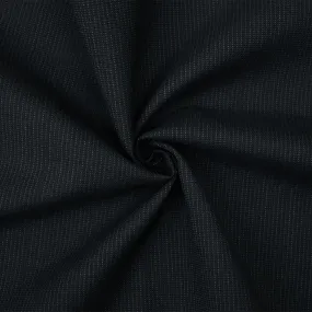 Black-Gray Poly-Wool Subtle Striped Woven Shirting Fabric