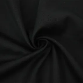 Black Wool Solid Twill Woven Suiting Fabric