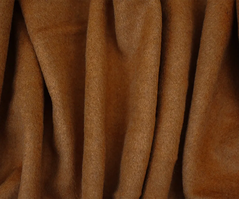 Brown Melton Wool-Poly Brushed Double Woven Jacketing Fabric