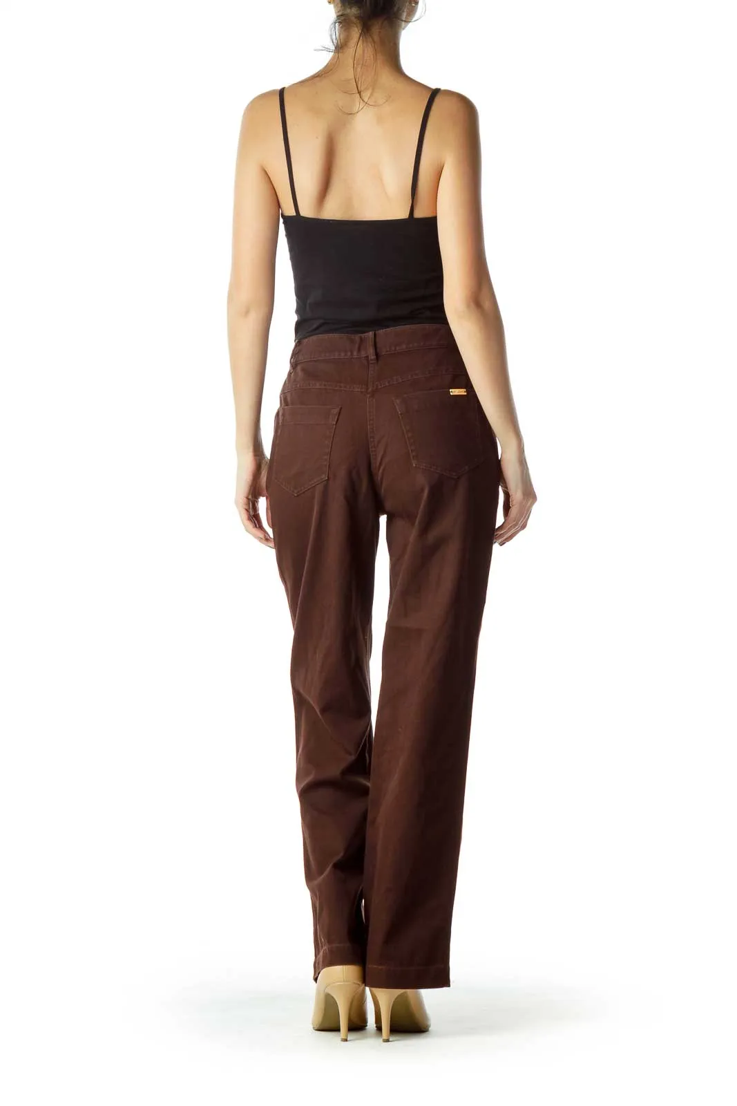 Brown Straight Leg Pants