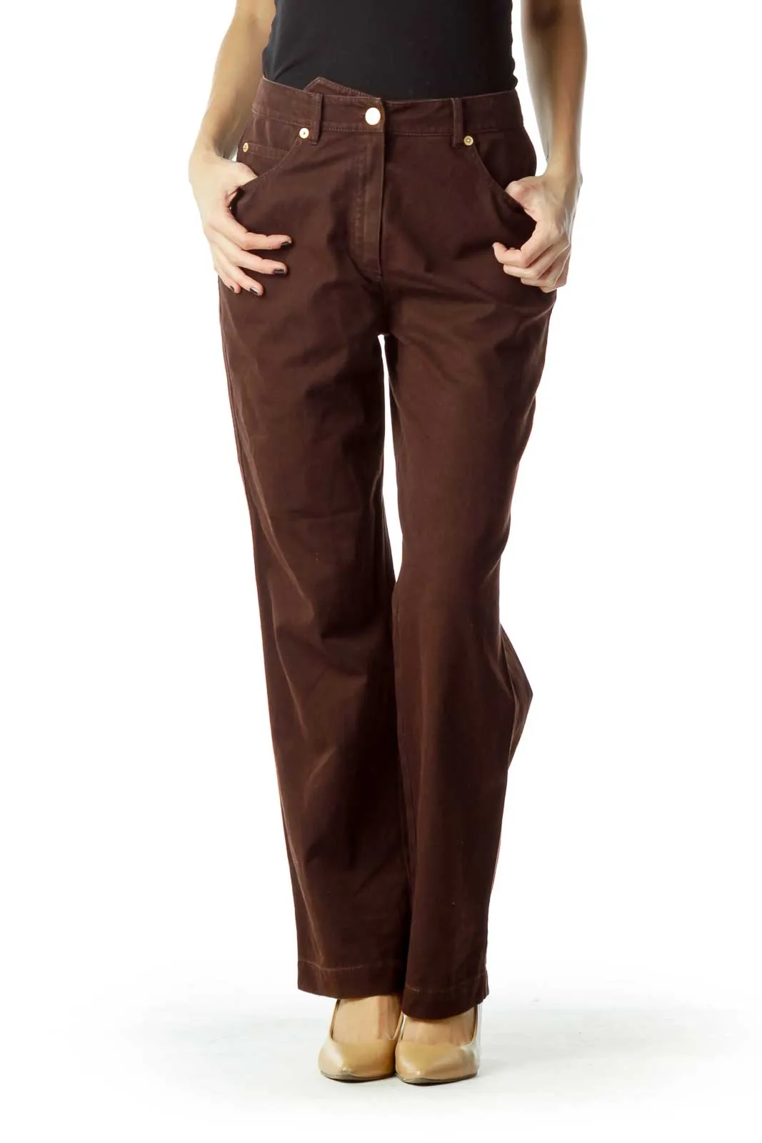 Brown Straight Leg Pants