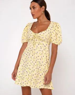 Carie Dress in Wild Flower Lemon Drop