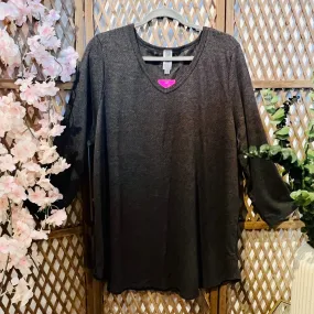 Charcoal V Neck Top