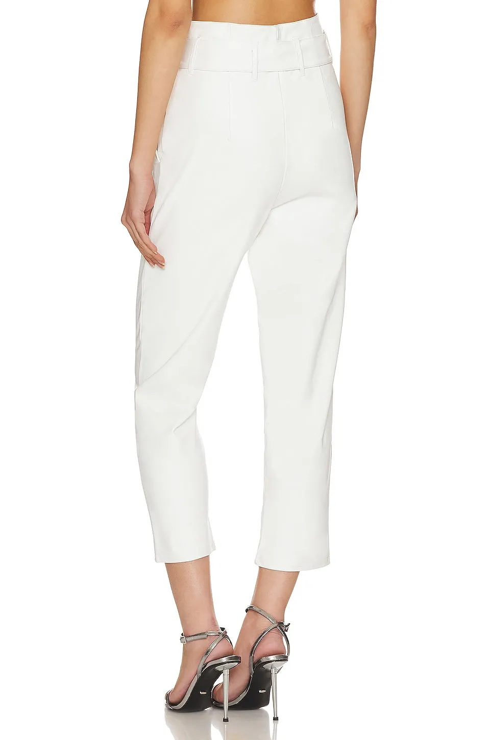 Commando Faux Leather Paperbag Pants, white