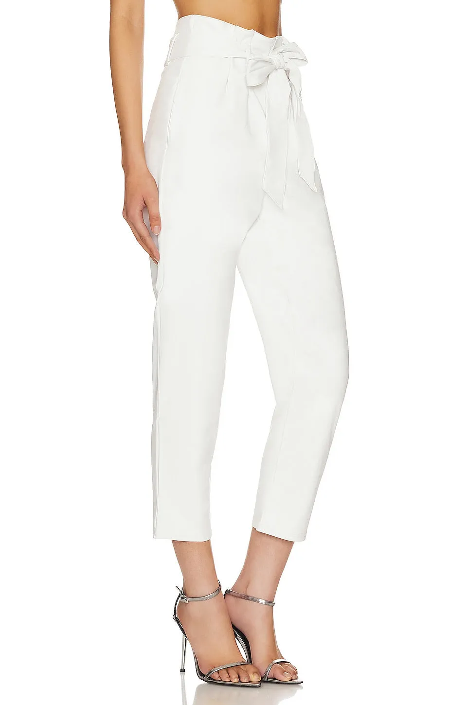 Commando Faux Leather Paperbag Pants, white