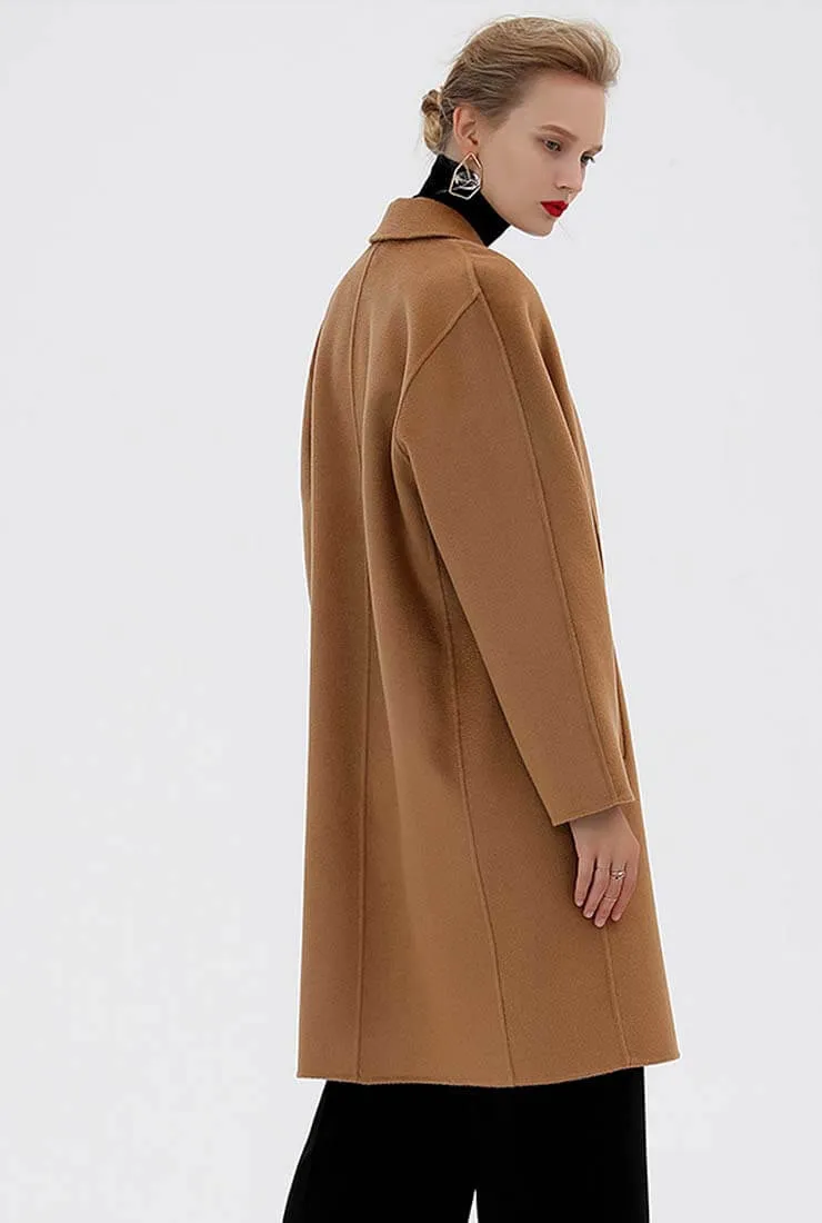 Double Faced Cashmere Mid-length Wool Coat