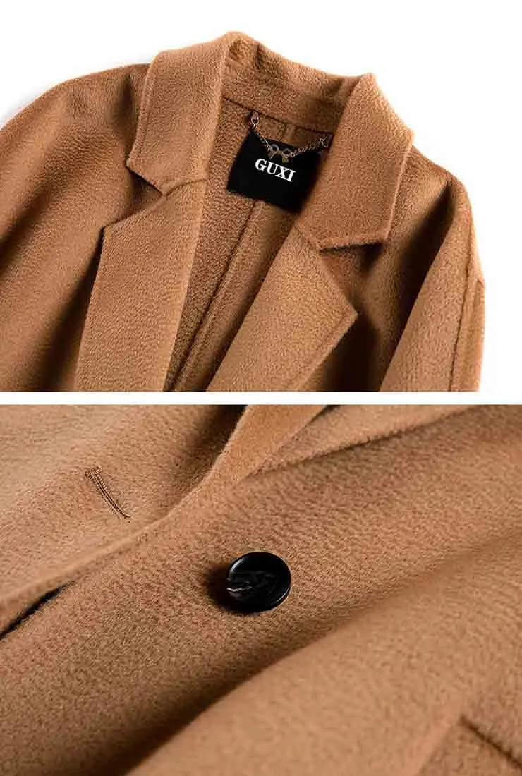 Double Faced Cashmere Mid-length Wool Coat