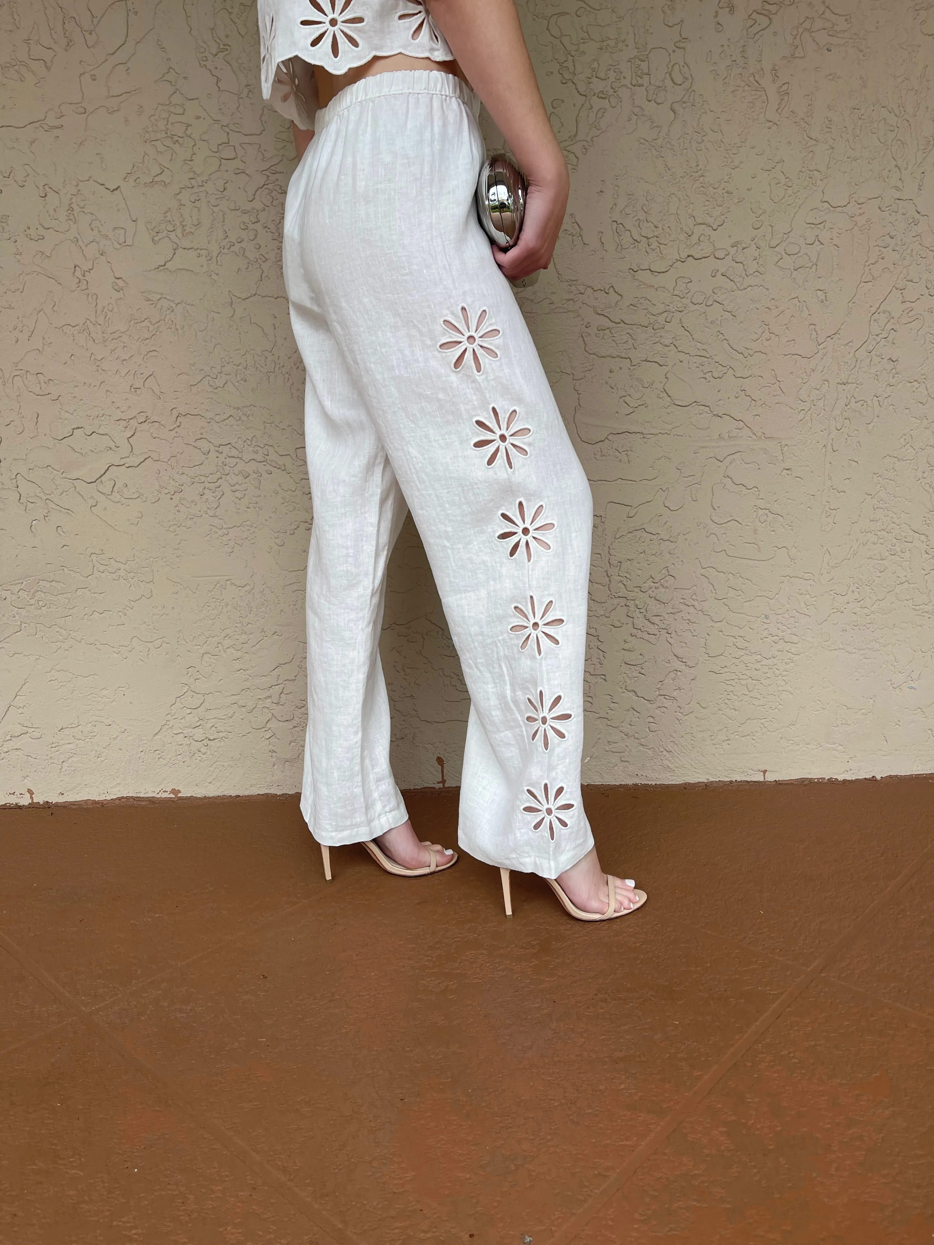 Emmie Pants - White Eyelet