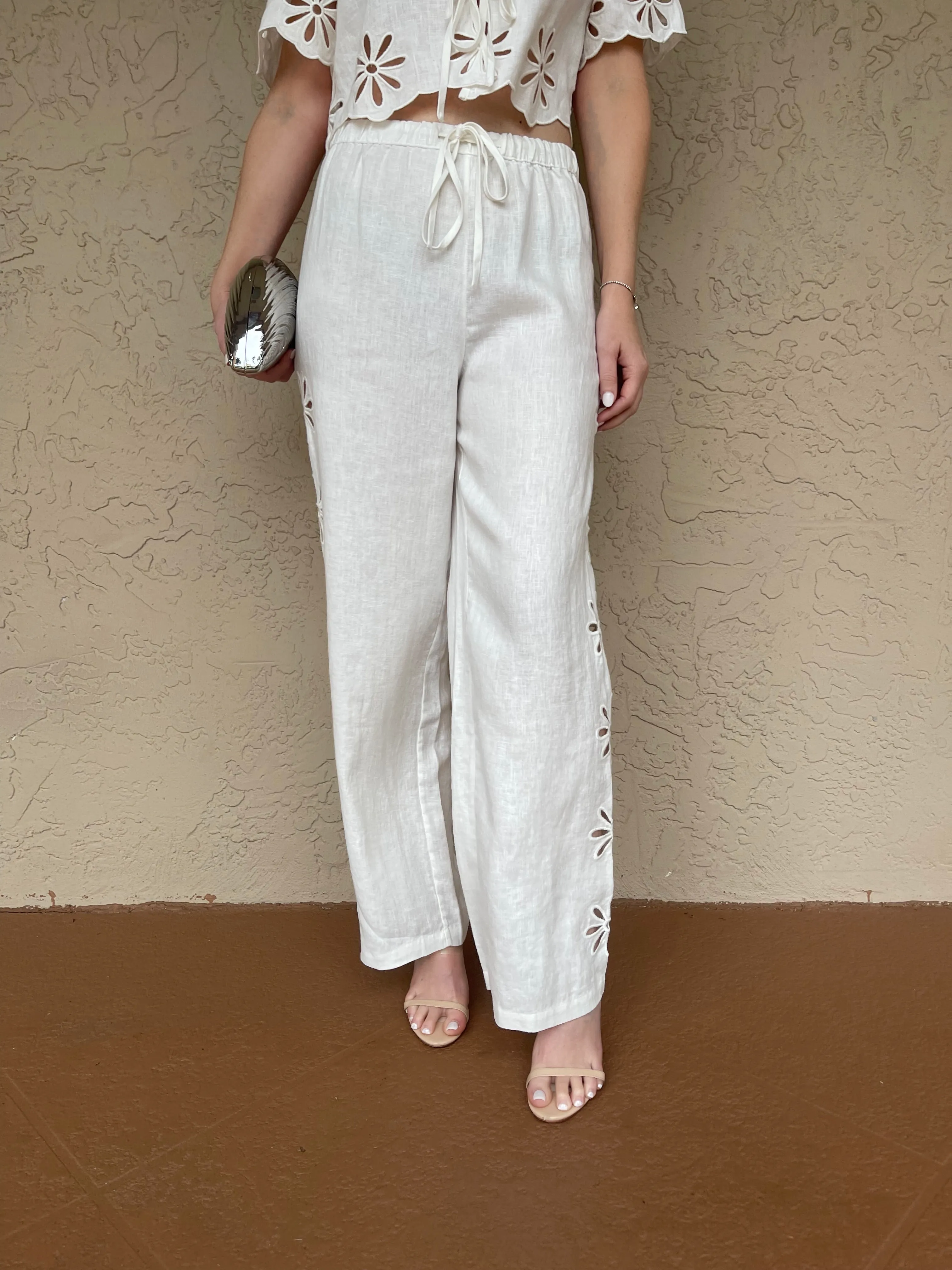 Emmie Pants - White Eyelet