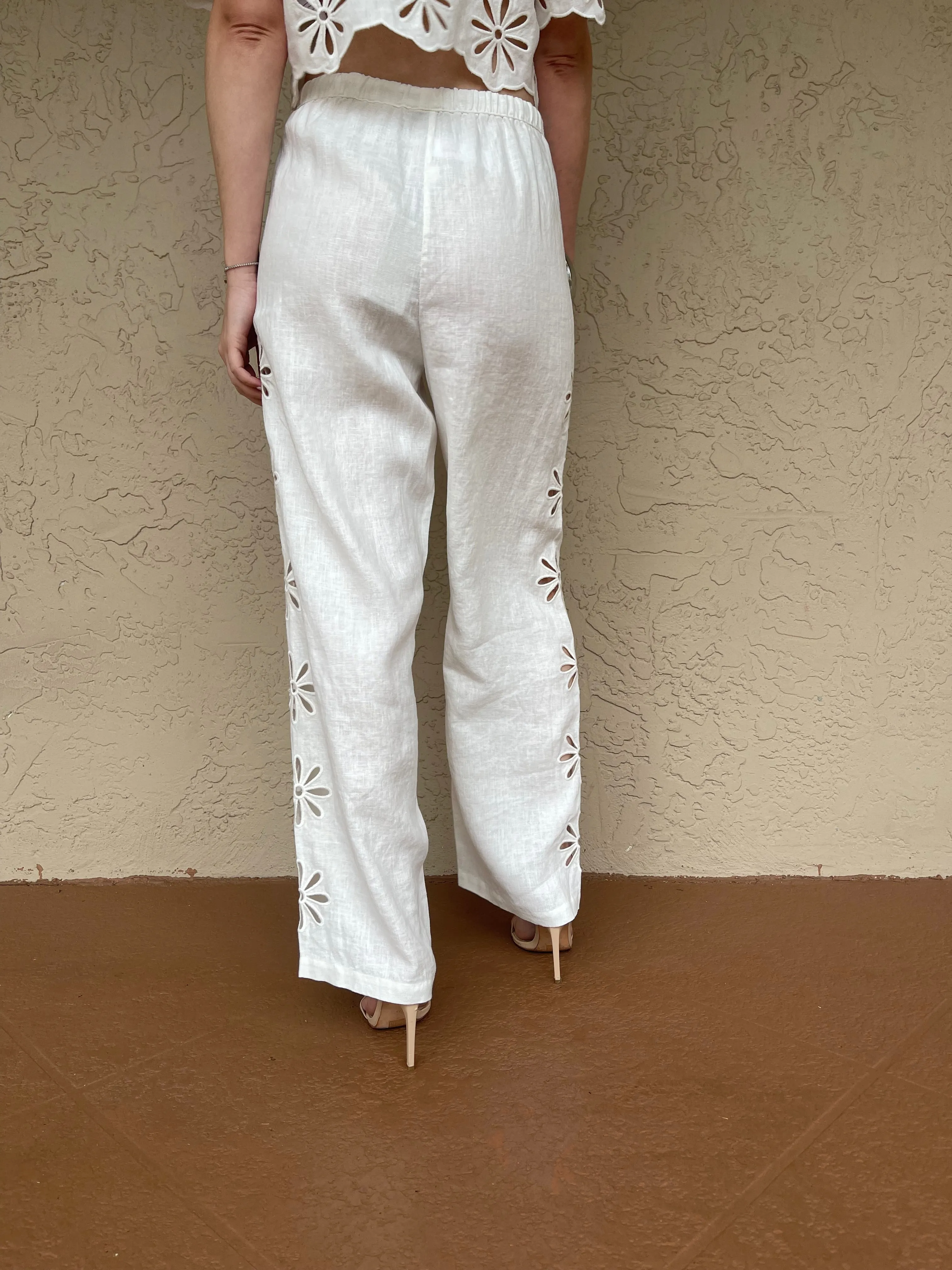 Emmie Pants - White Eyelet