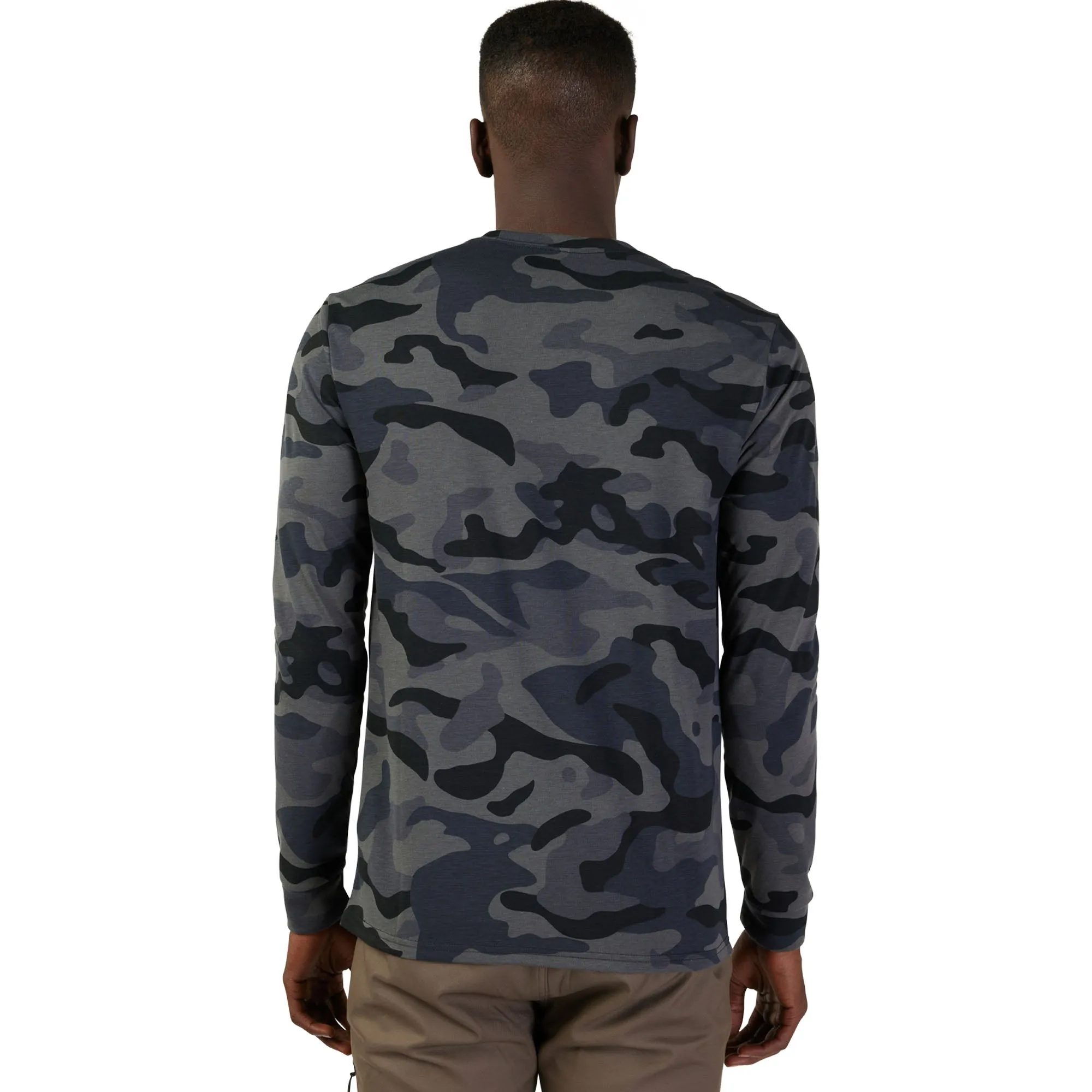 Fox Racing  Mens Fox Head Long Sleeve Tech Tee Camo T-Shirt TruDri Black Camo