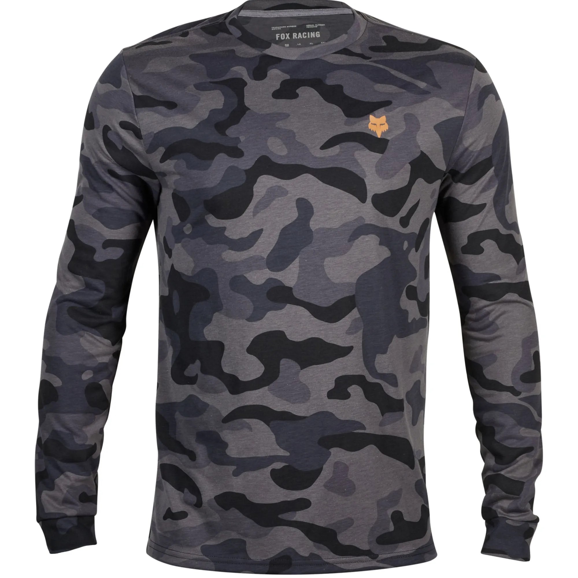 Fox Racing  Mens Fox Head Long Sleeve Tech Tee Camo T-Shirt TruDri Black Camo