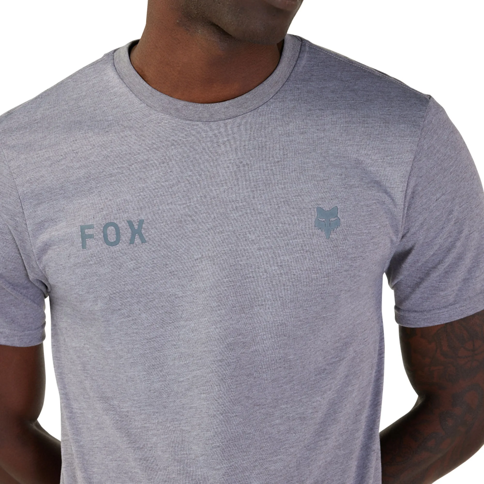 Fox Racing Wordmark SS Tech Tee T-Shirt Heather Graphite Grey