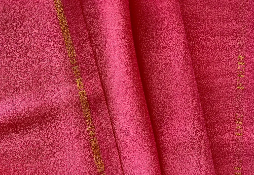 High-End Parisian Coral Selvedged Wool Crepe (Made in Italy)