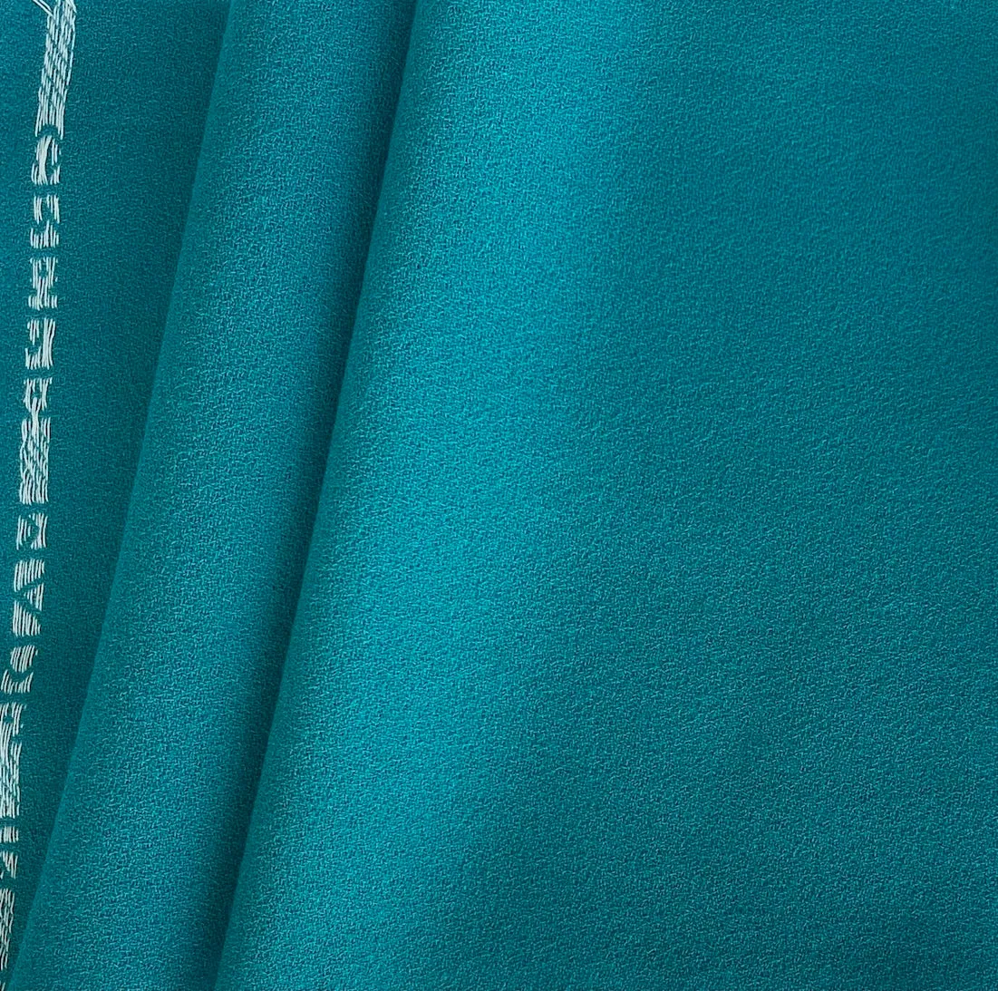 High-End Persian Turquoise Selvedged Wool Crepe (Made in Italy)