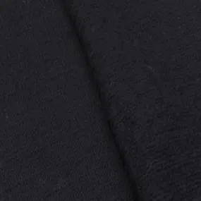 Ink Black Wool Blend Brushed Back Sweater Knit Fabric