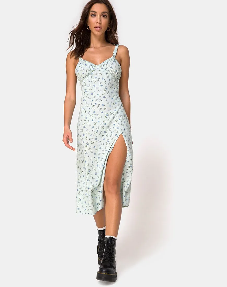 Jova Midi Dress in Pretty Petal Green