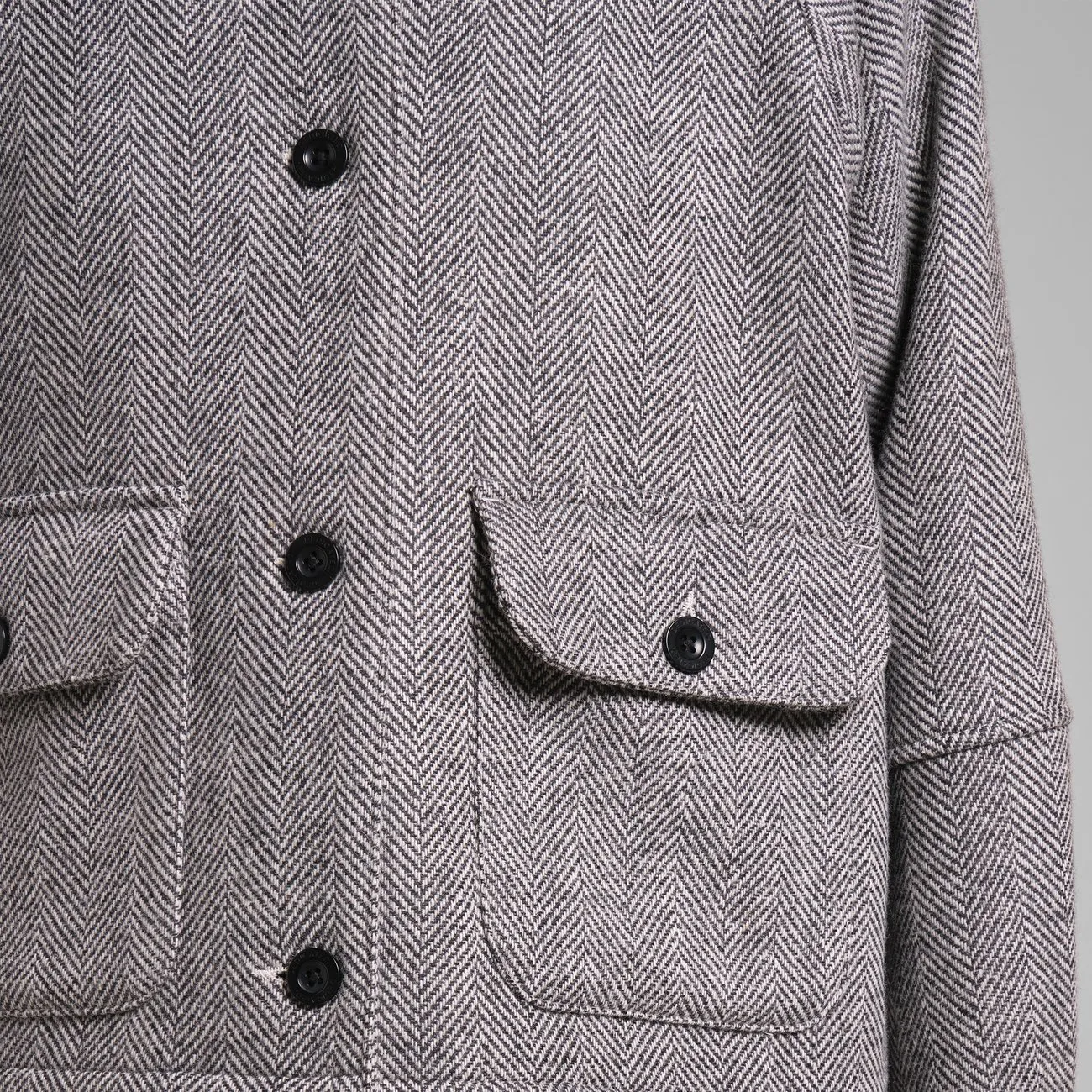 LAST ONE in S - Nabben Wool Jacket - Herringbone Black