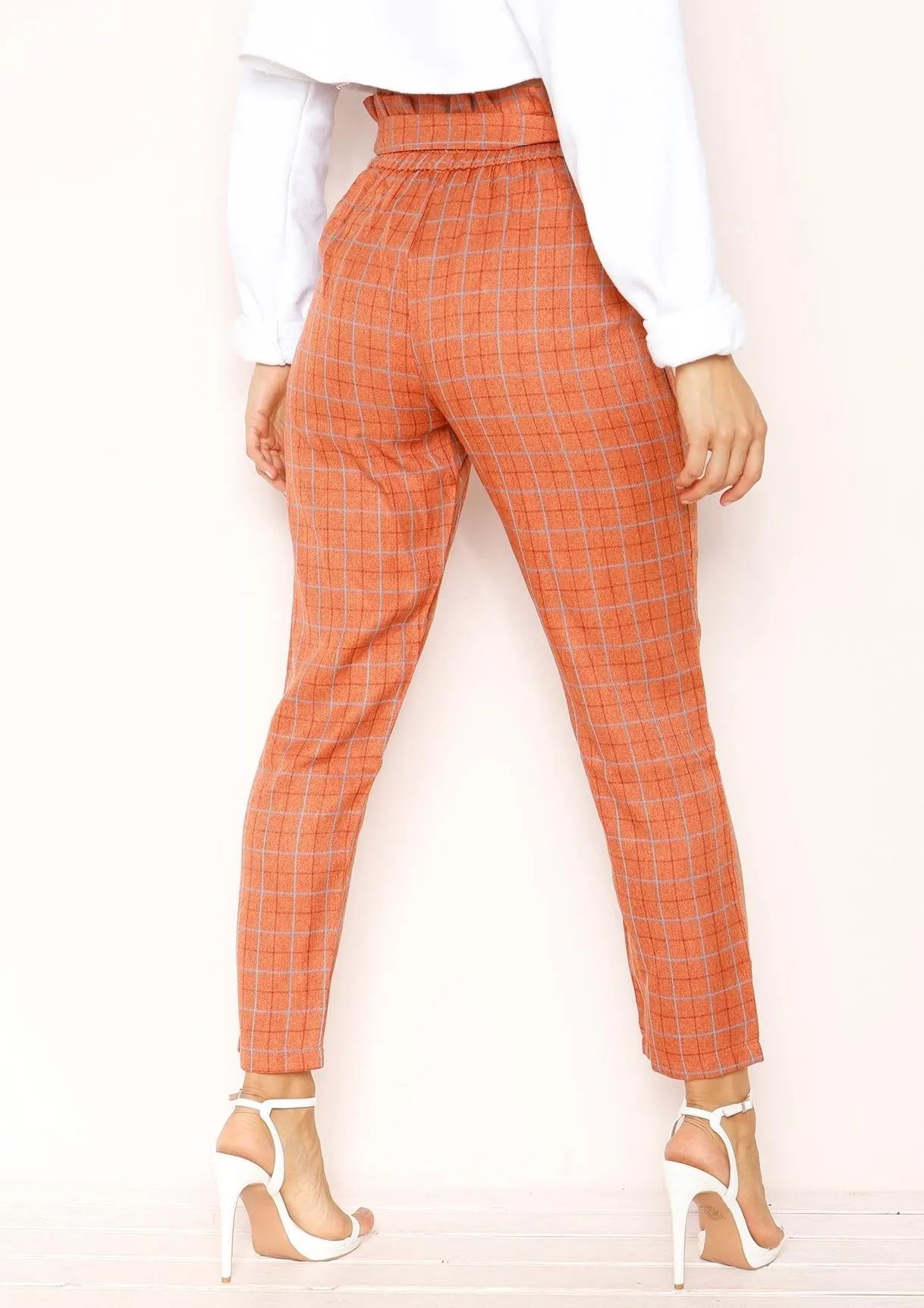 Lesley Rust Checked Paperbag Trousers