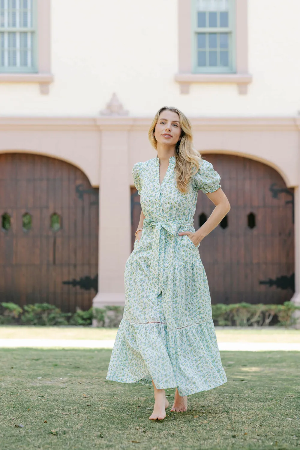 Lily Maxi Dress - Blue Vines