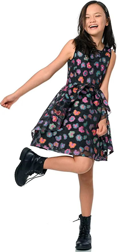 Little I Big Girls Color Block Floral Dress tm38108