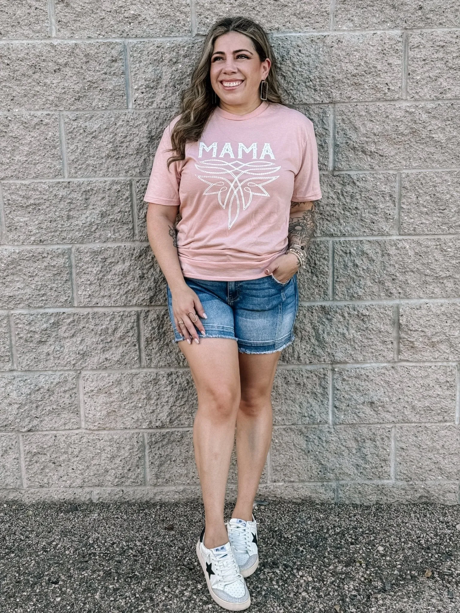 Mama Boot Stitch Triblend Graphic Tee