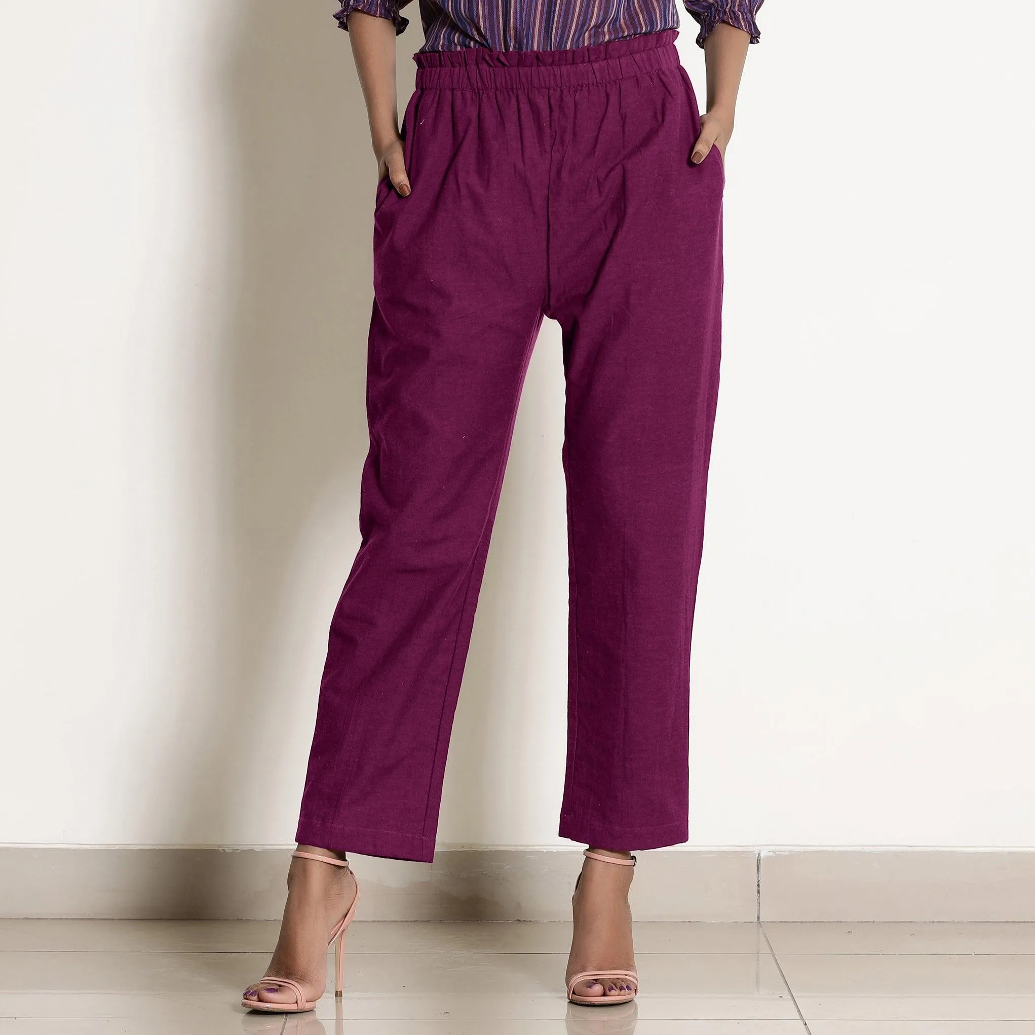 Mulberry Warm Cotton Ankle Length Tapered Pant