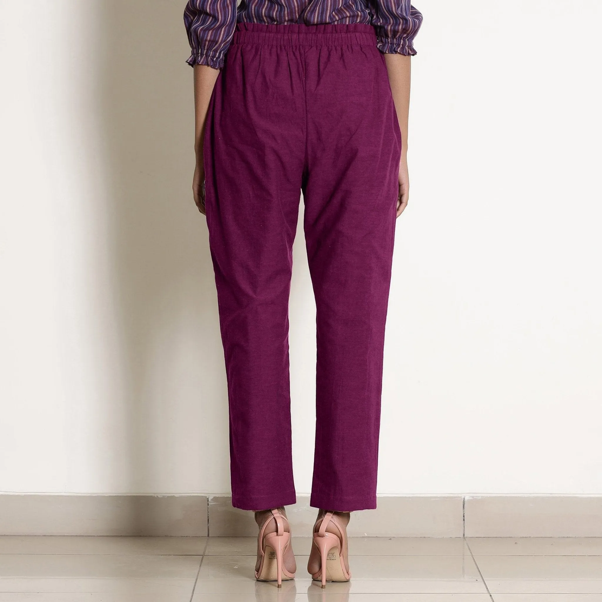 Mulberry Warm Cotton Ankle Length Tapered Pant