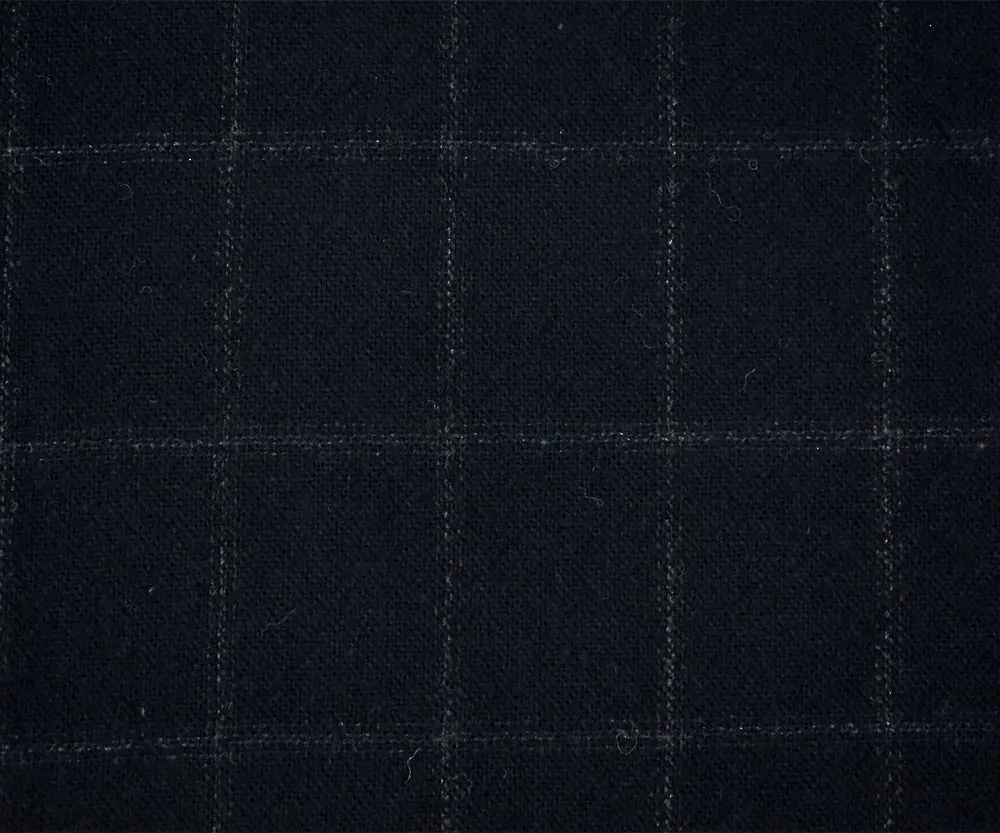 Navy-Brown-Gray Wool Check Jacketing Woven Fabric