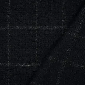 Navy-Brown-Gray Wool Check Jacketing Woven Fabric