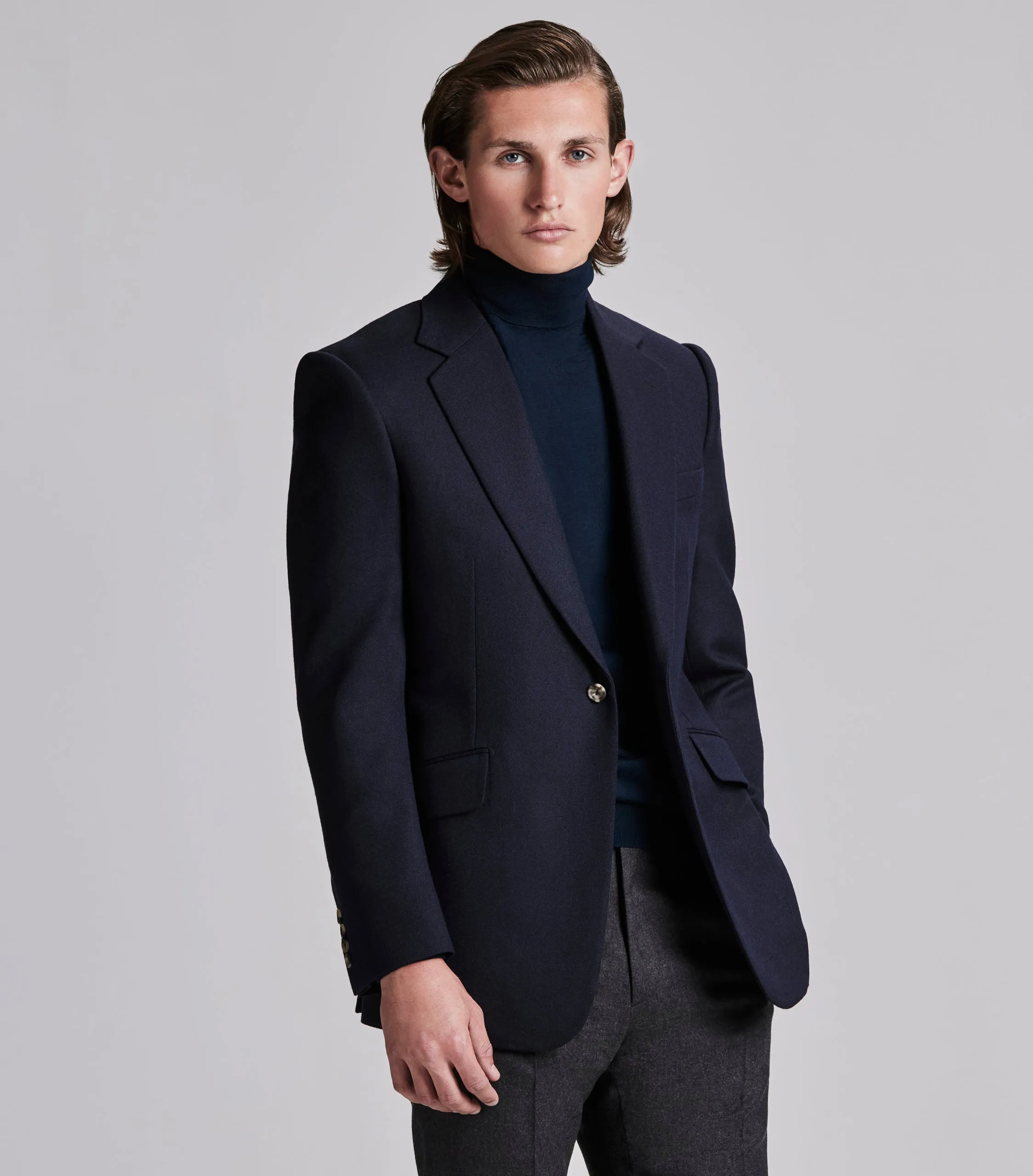 Navy Fearnought Wool Blazer