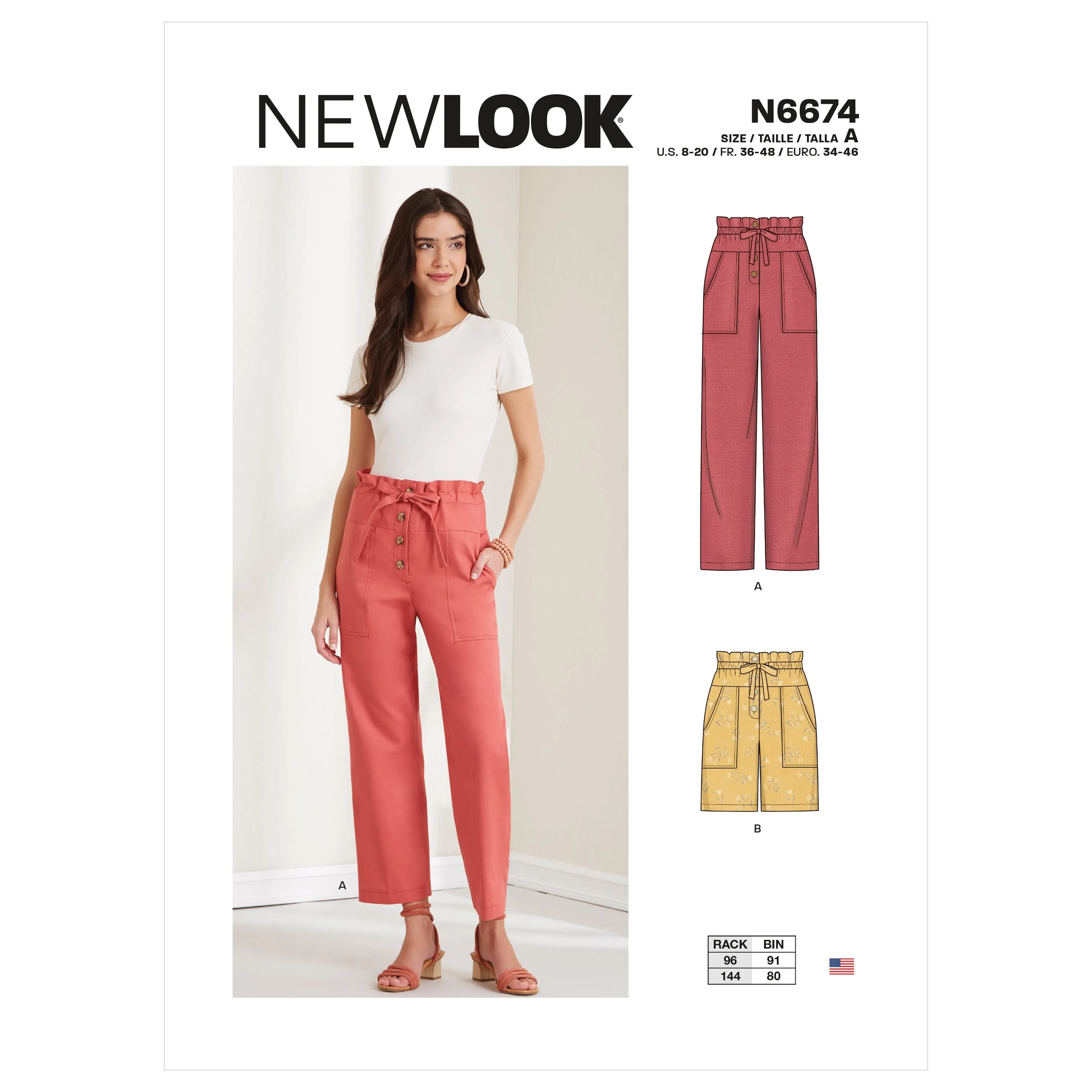 New Look Sewing Pattern 6674 Misses' Trousers and Shorts