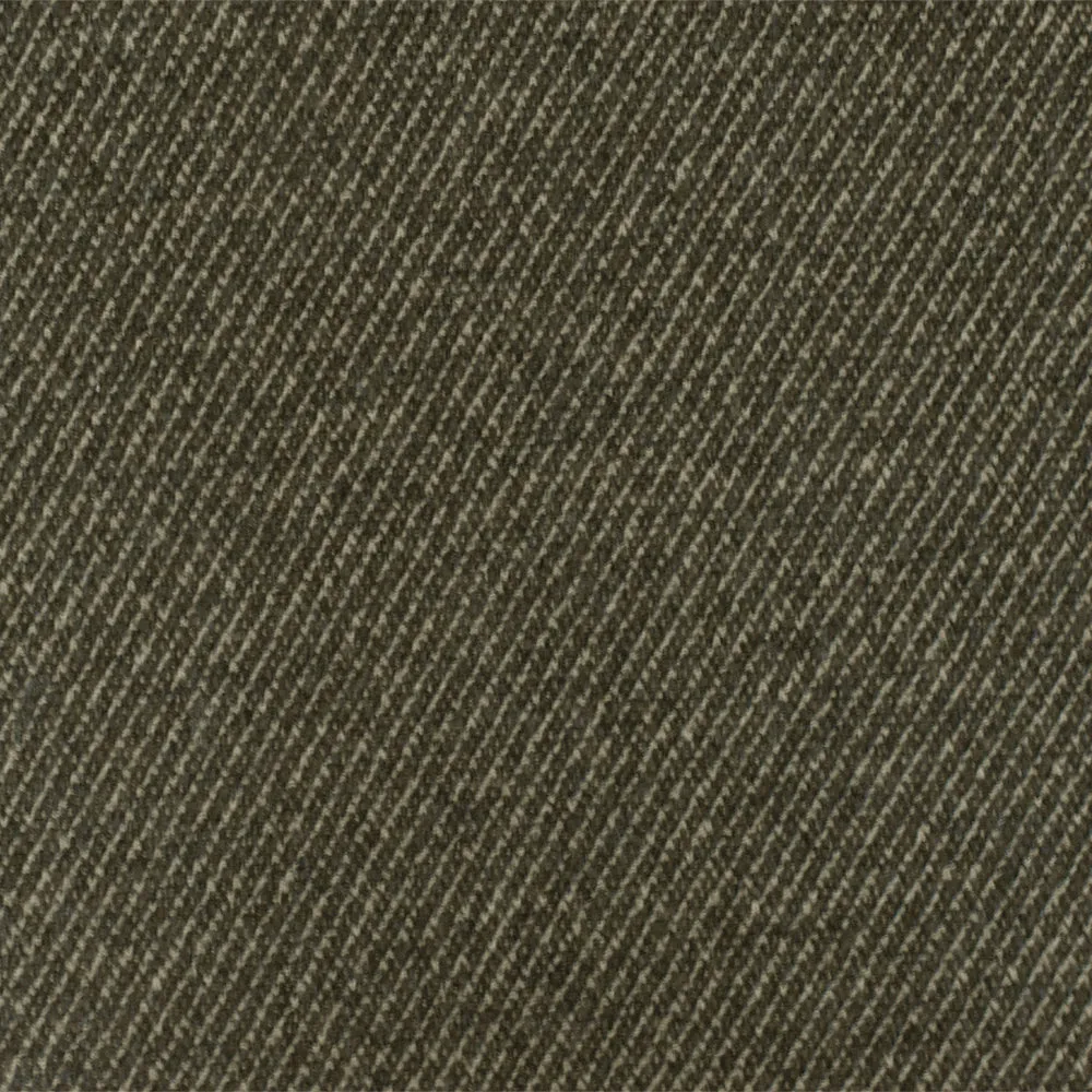 Olive-Brown-Black Textured Wool-Acrylic Twill Woven Jacketing Fabric