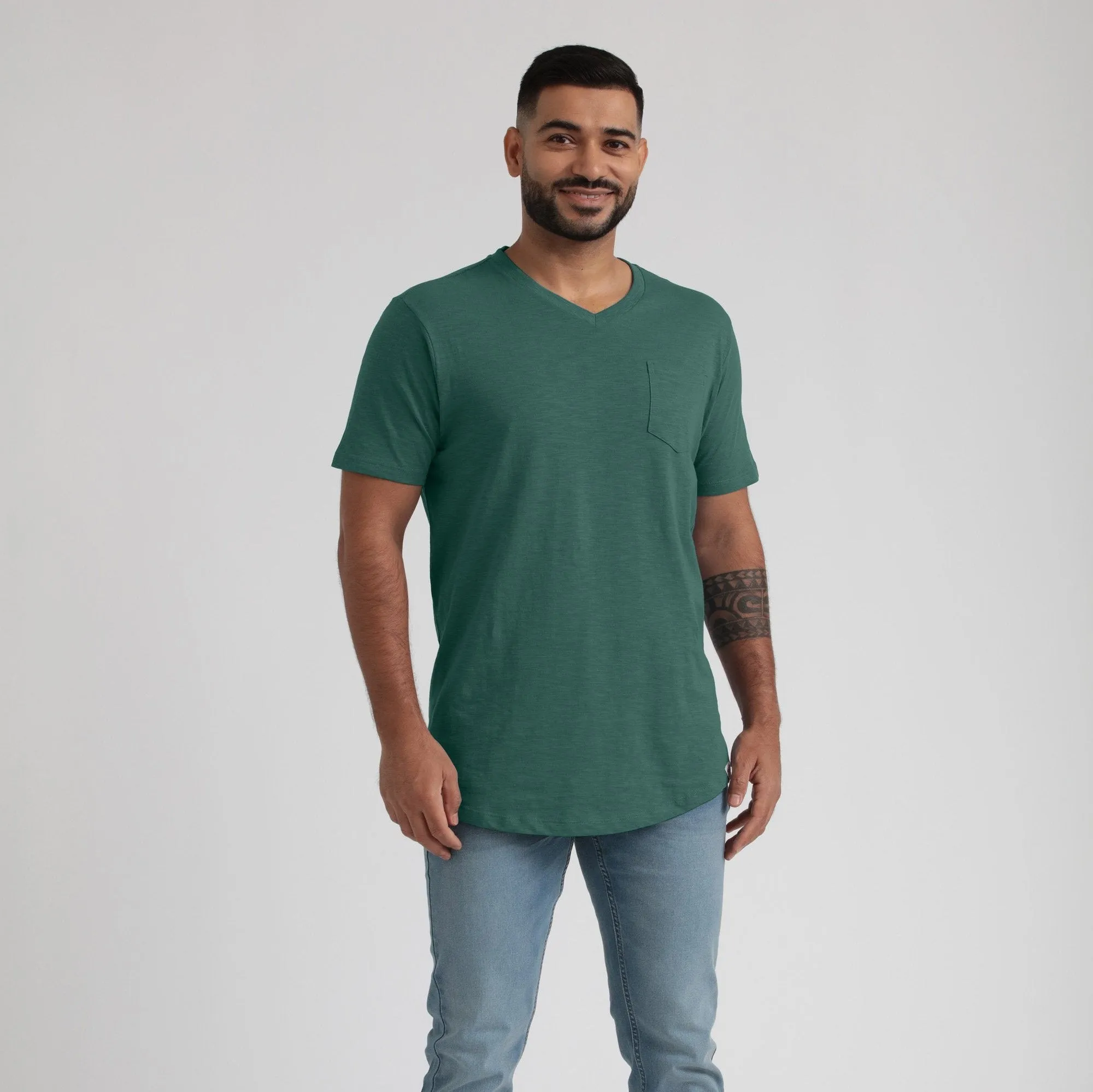 Organic Slub Pocket V-Neck Tee