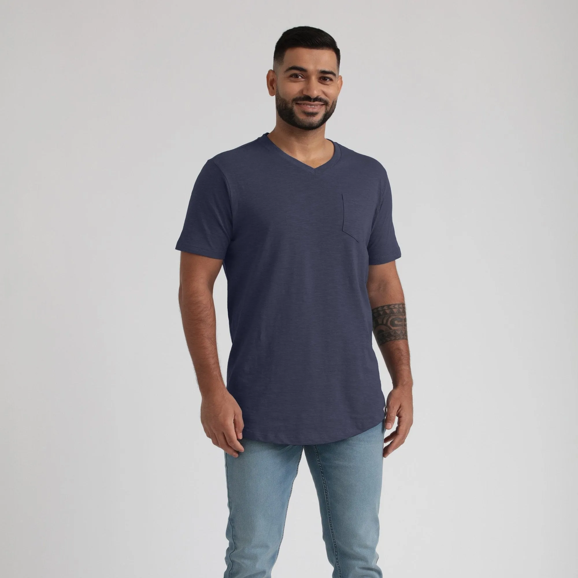 Organic Slub Pocket V-Neck Tee