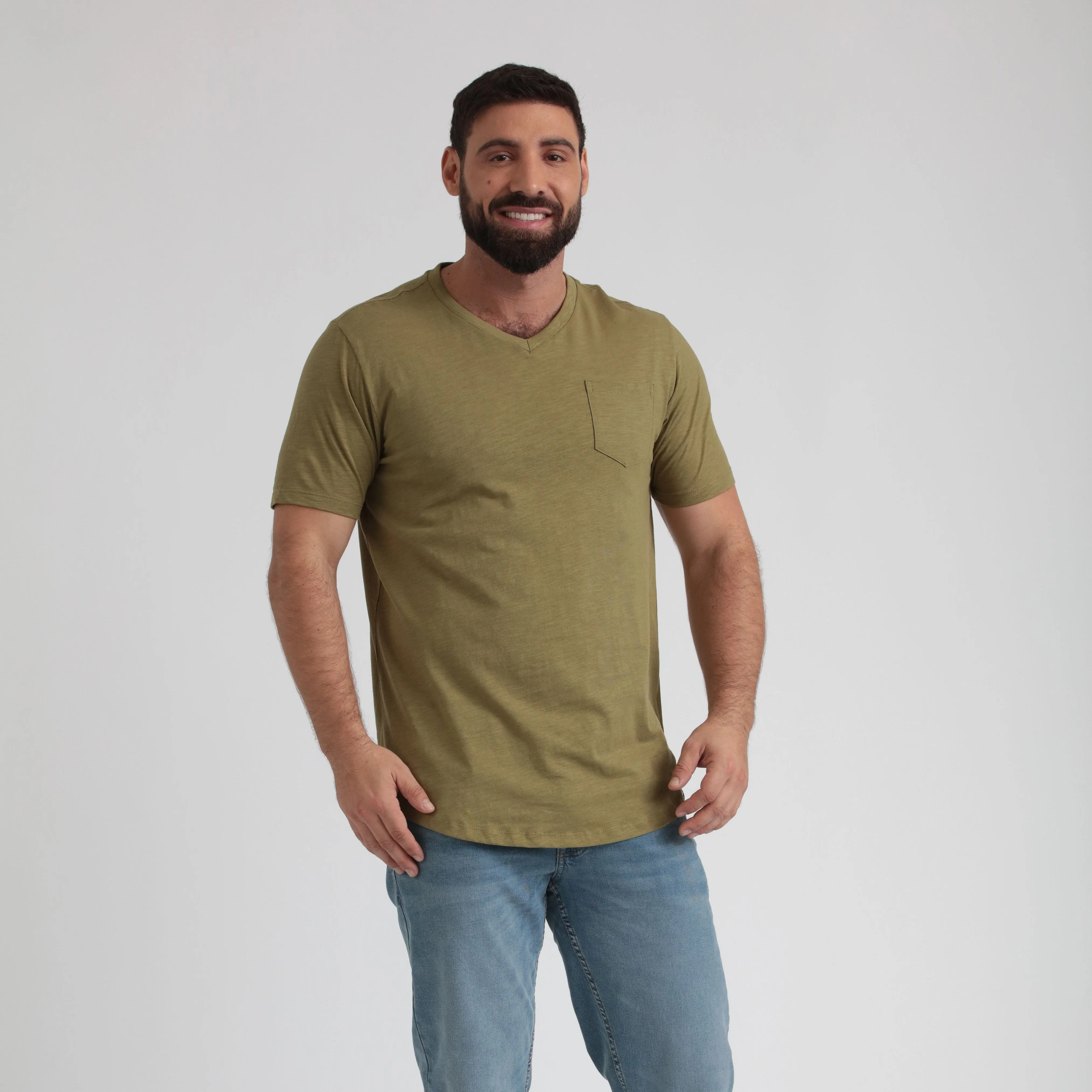 Organic Slub Pocket V-Neck Tee