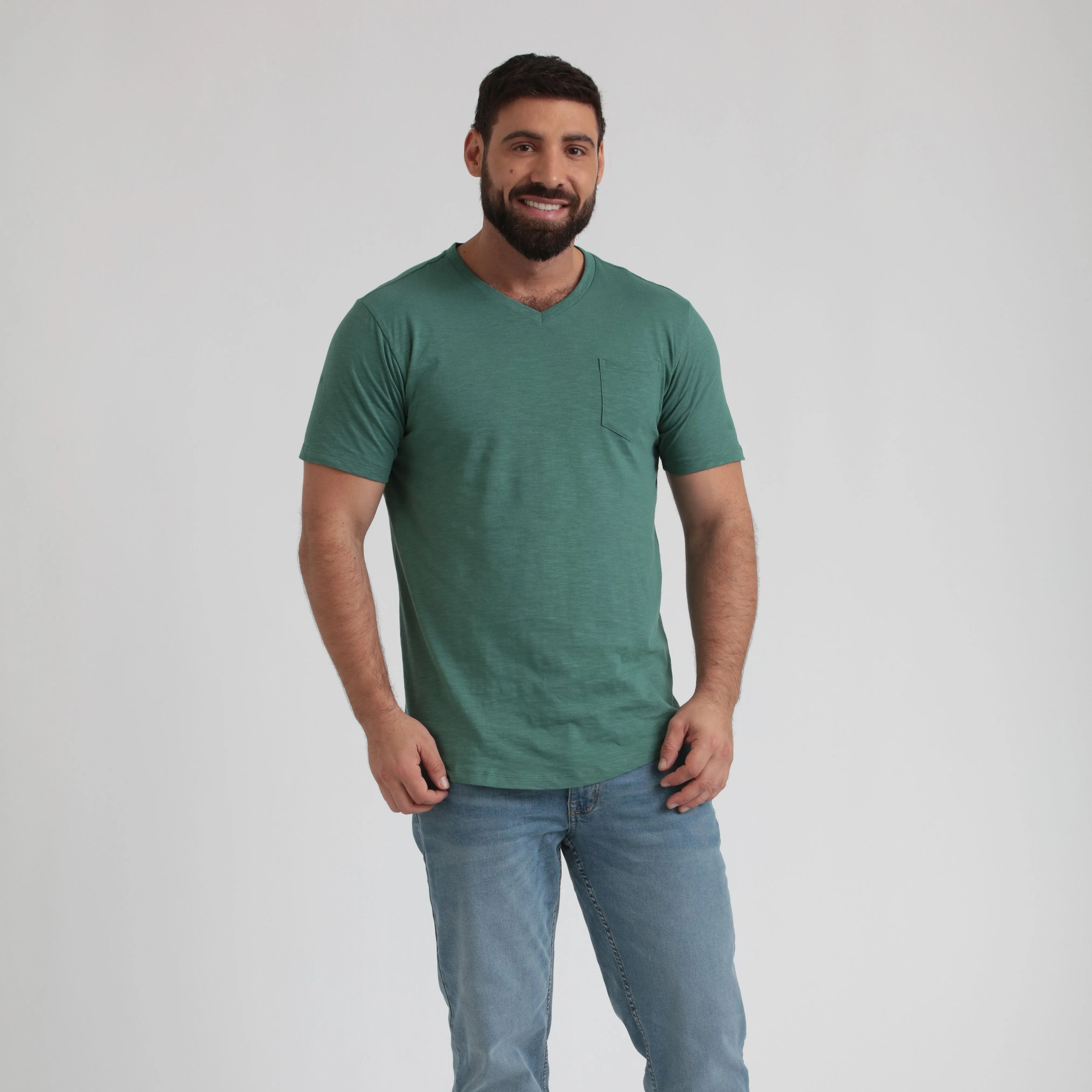 Organic Slub Pocket V-Neck Tee