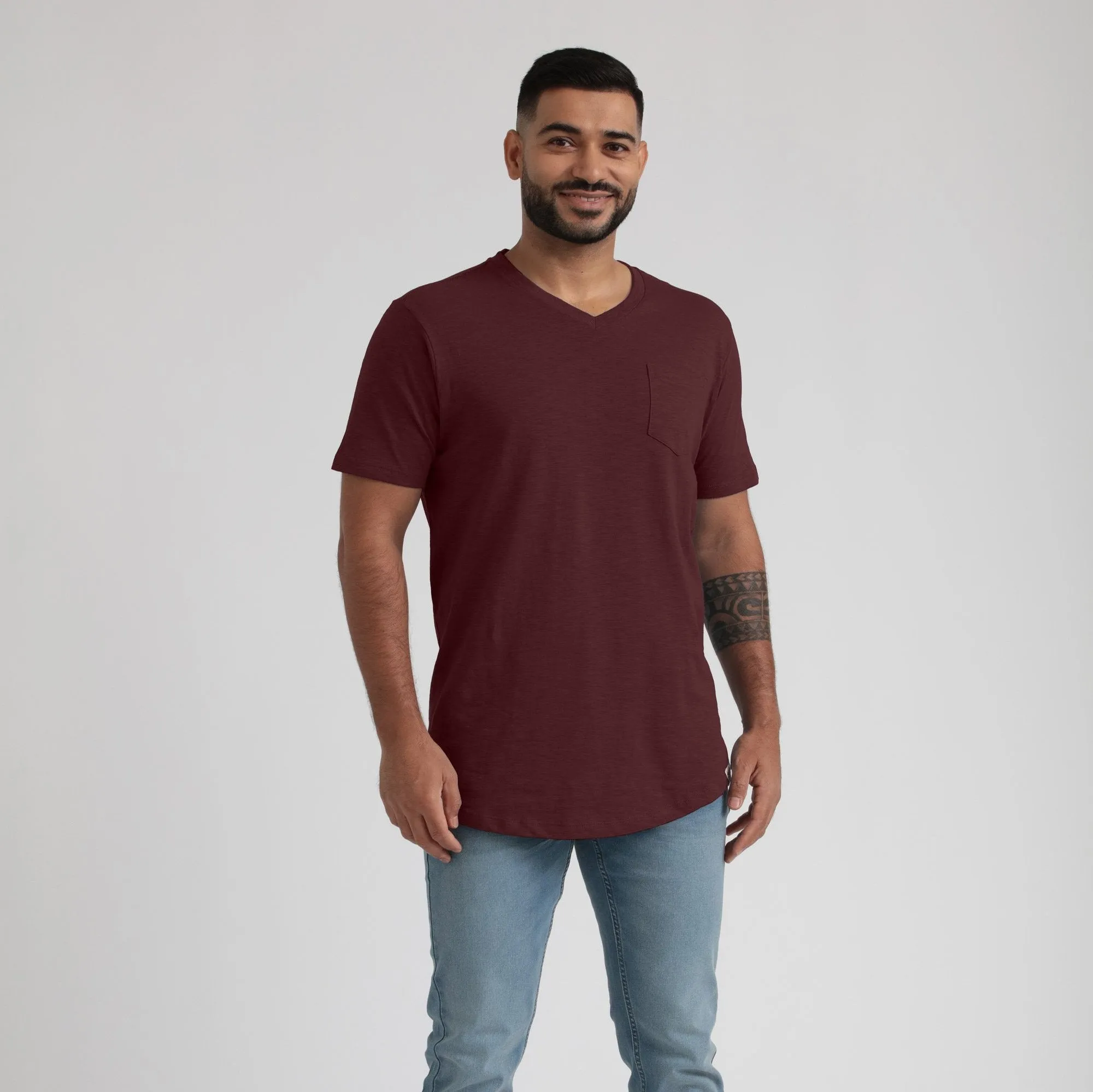 Organic Slub Pocket V-Neck Tee