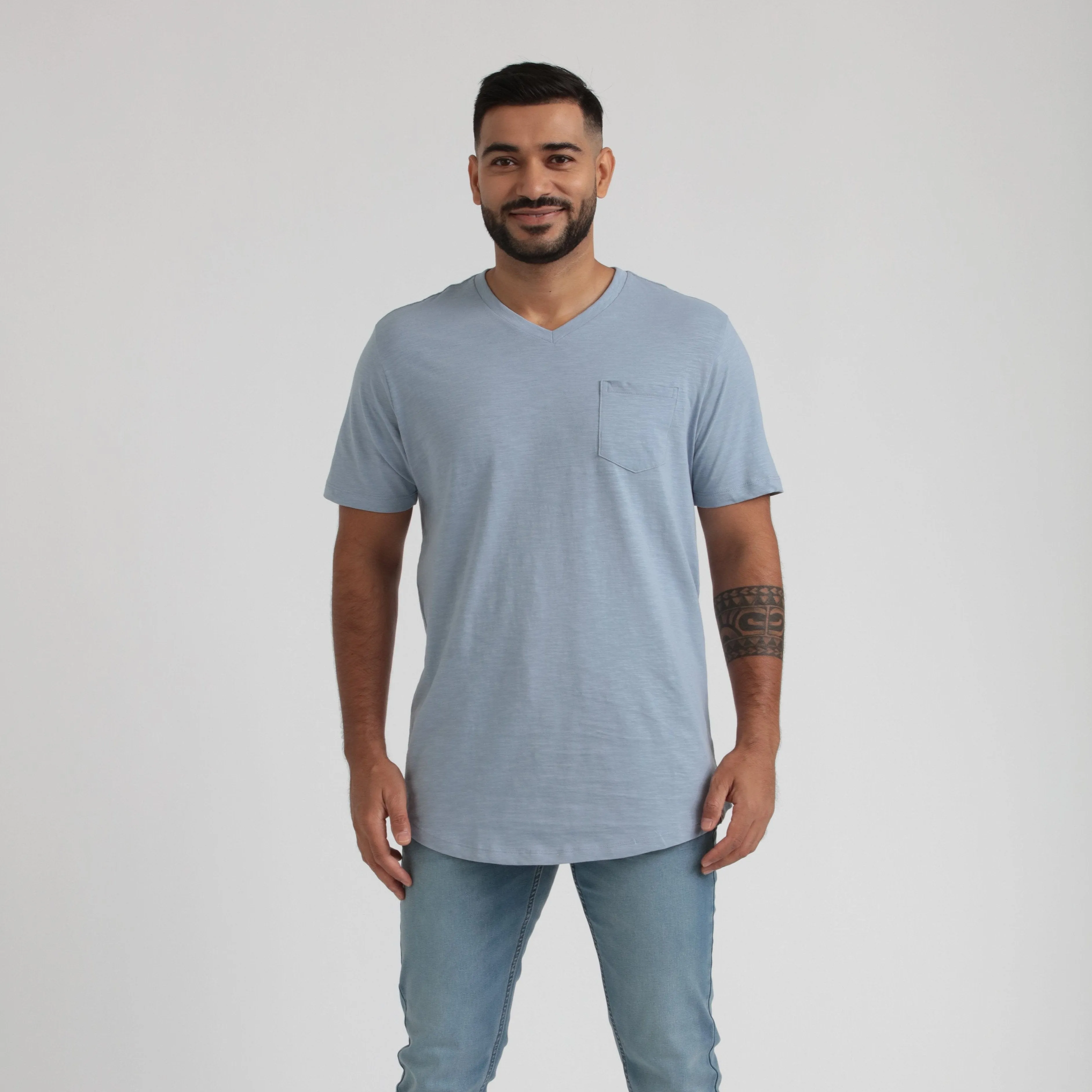 Organic Slub Pocket V-Neck Tee