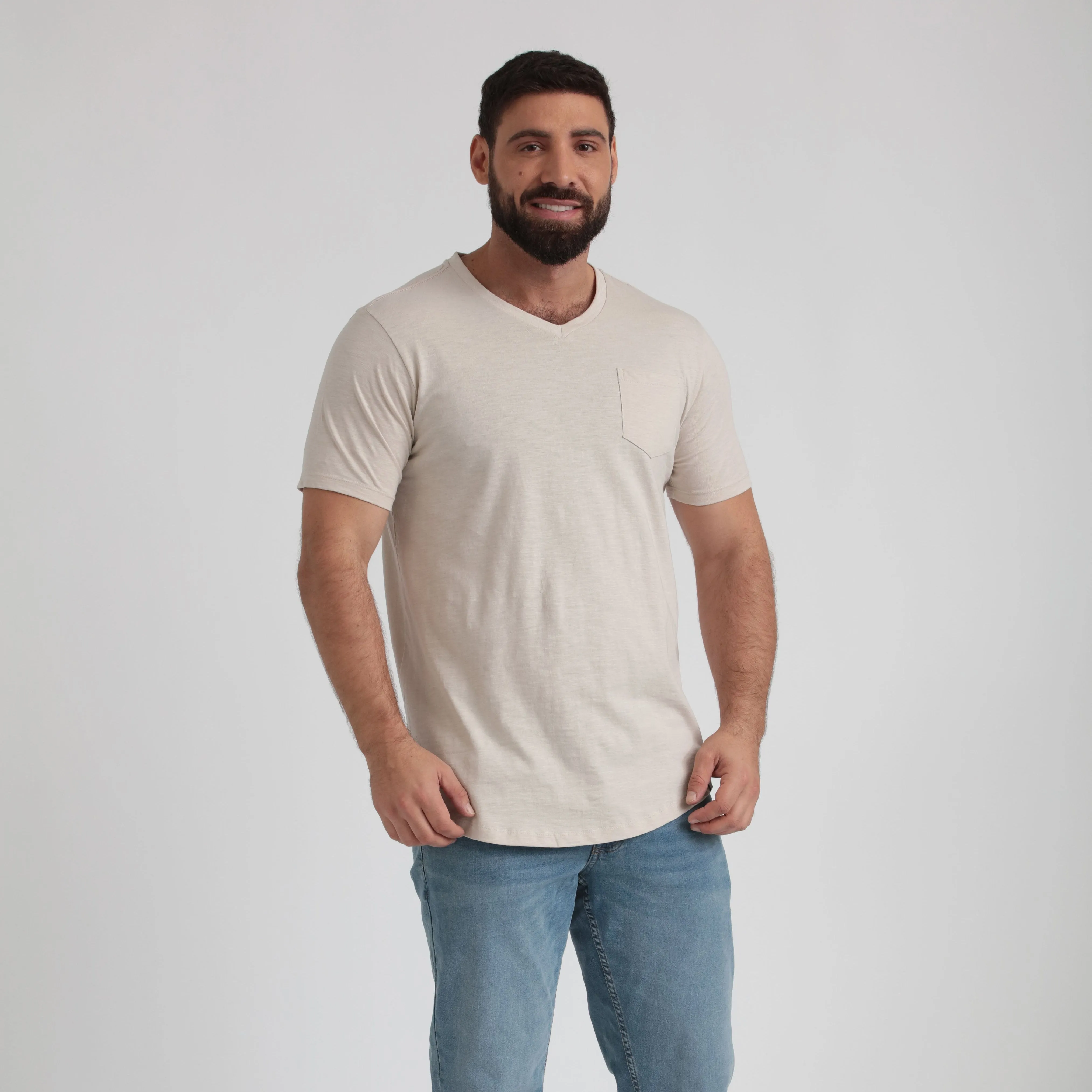 Organic Slub Pocket V-Neck Tee