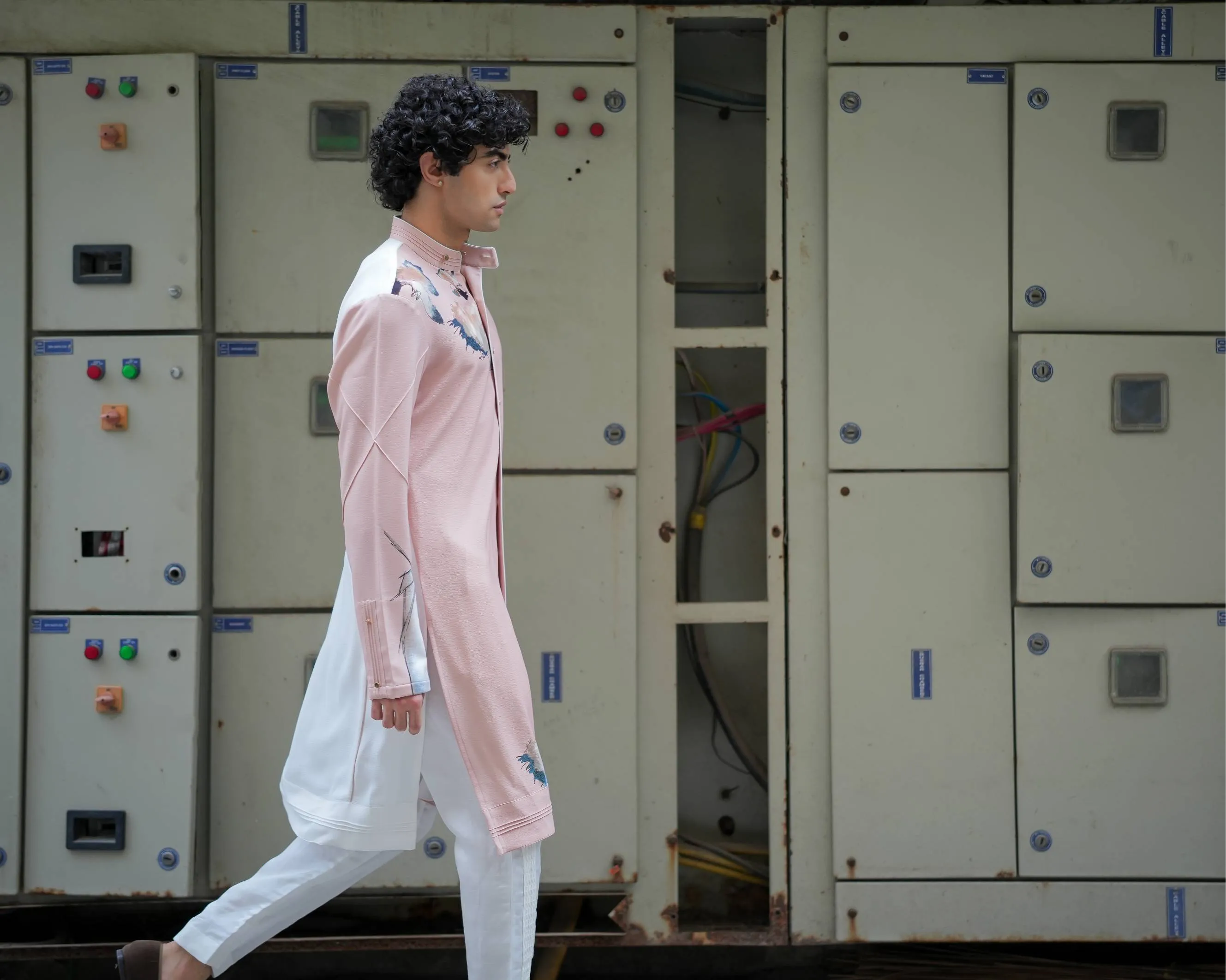 Pale Pink Print Kurta