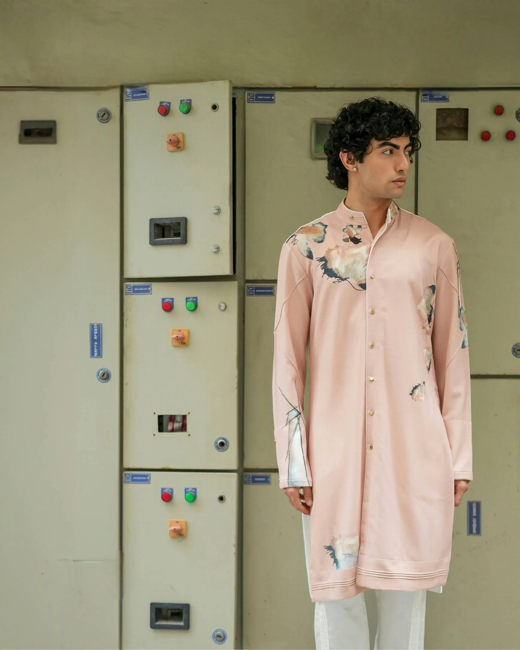 Pale Pink Print Kurta